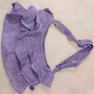 Woman’s Suede purple leather shoulder bag-BOHO BAG!